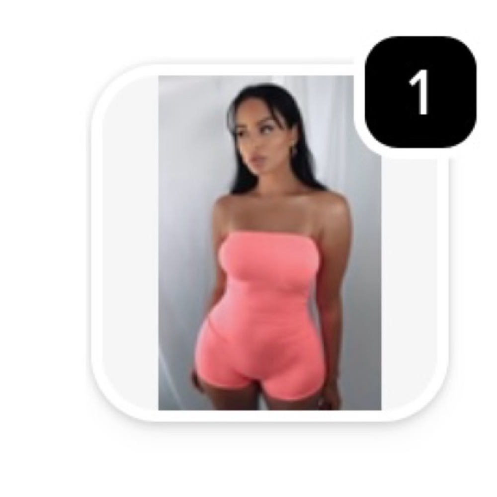 Fashion Nova Neon Pink Strapless One Piece